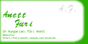 anett furi business card
